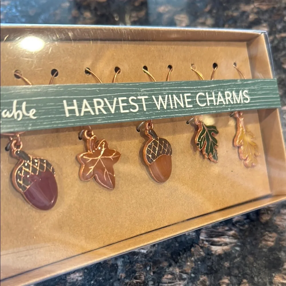 Sur La Table Wine Charms in Gold and Green for Elegant Entertaining
